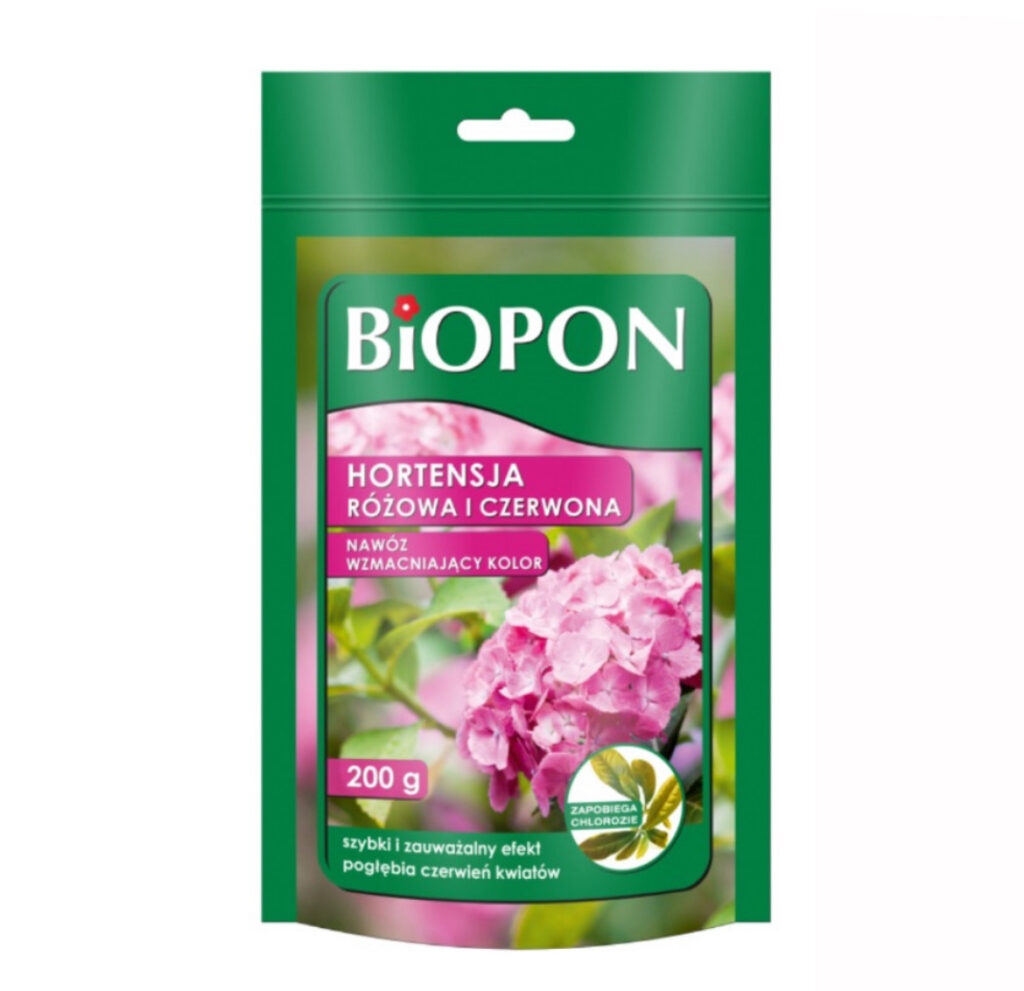 Nawóz do hortensji barwiący różowa i czerwona 200g BIOPON