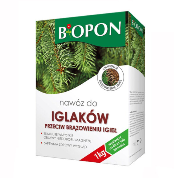 Nawóz do iglaków przeciw brązowieniu igieł 1 kg BIOPON