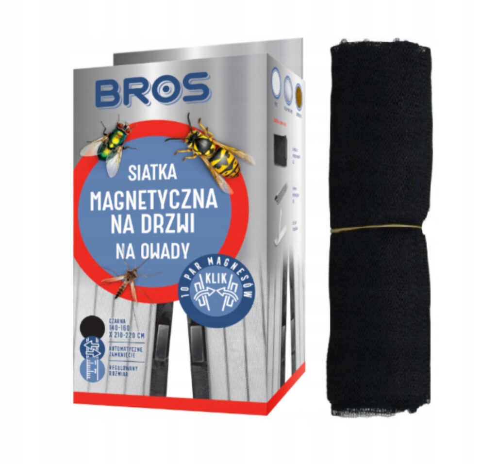 Siatka magnetyczna na drzwi 100x220 cm czarna Bros