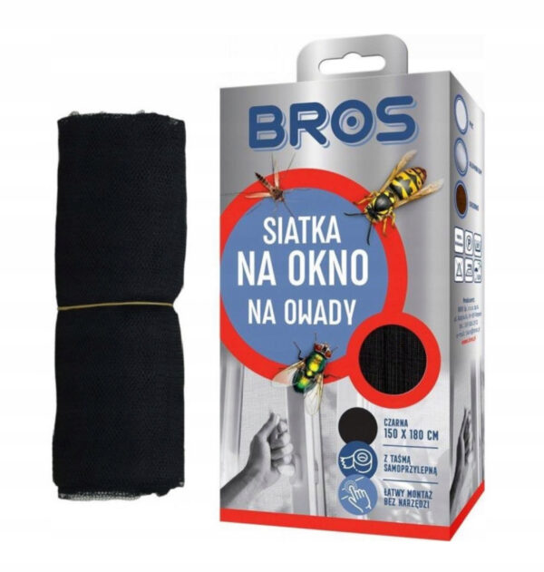 Siatka na okno 150x180 czarna Bros