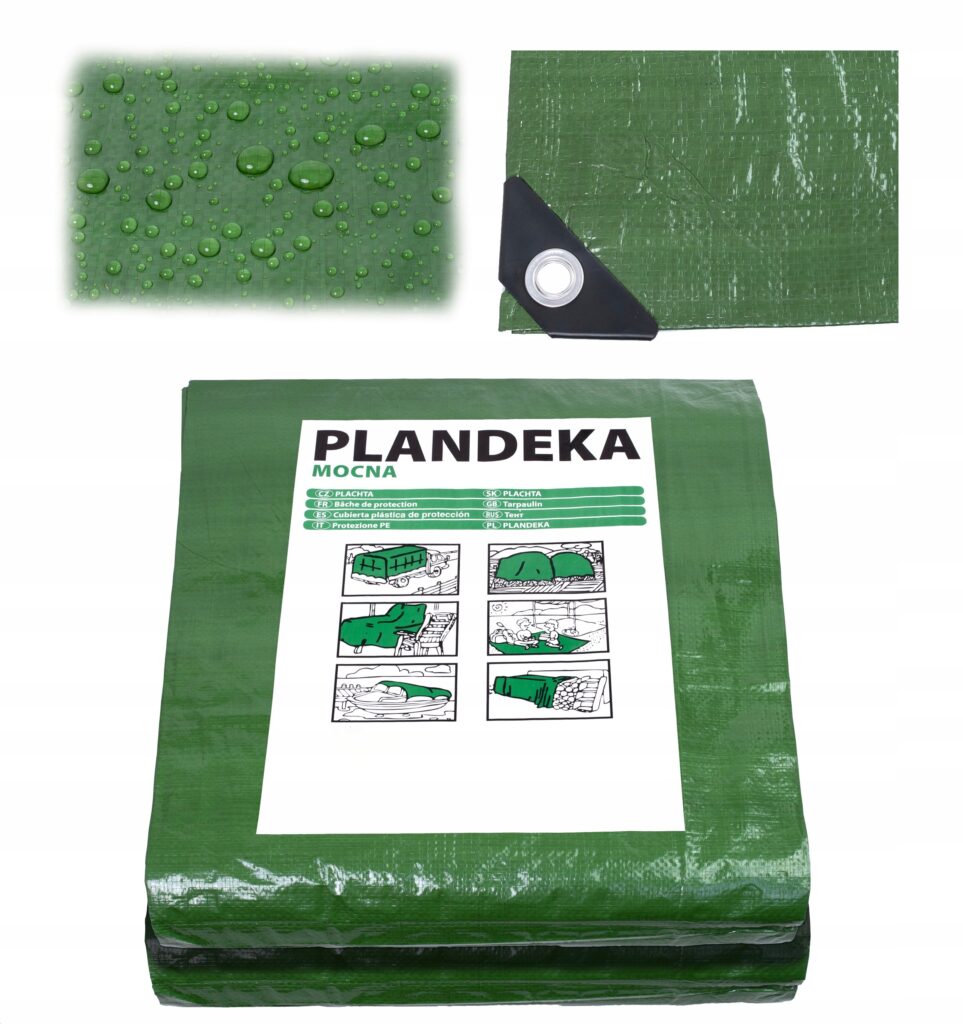 Plandeka zielona mocna 4 x 6 m 110 g
