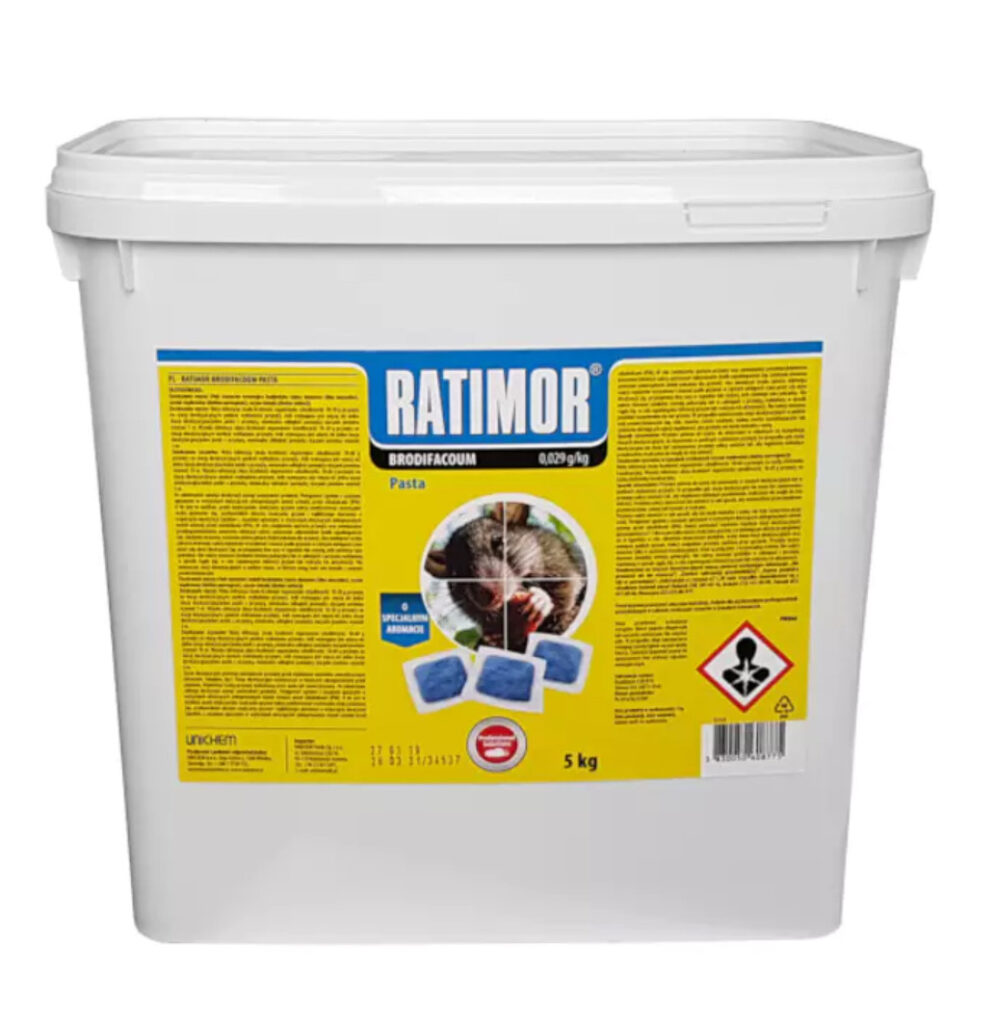 Trutka na myszy i szczury niebieska pasta 5 kg Ratimor