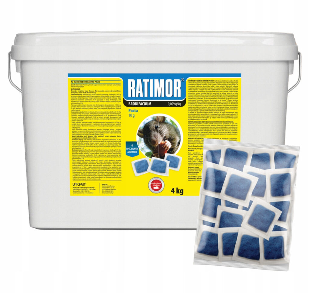 Trutka na myszy i szczury niebieska pasta 4 kg Ratimor
