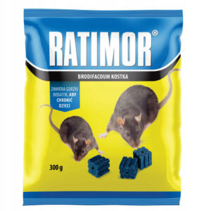 Trutka na szczury i myszy kostka woskowa niebieska Ratimor 300 g