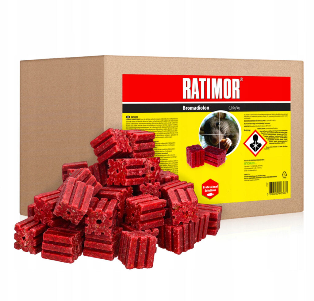 Kostka woskowa czerwona na myszy i szczury Ratimor 10 kg
