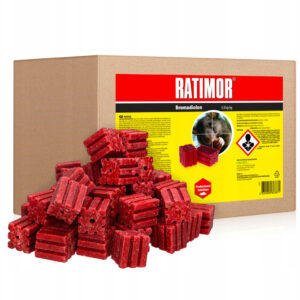 Kostka woskowa czerwona na myszy i szczury Ratimor 10 kg